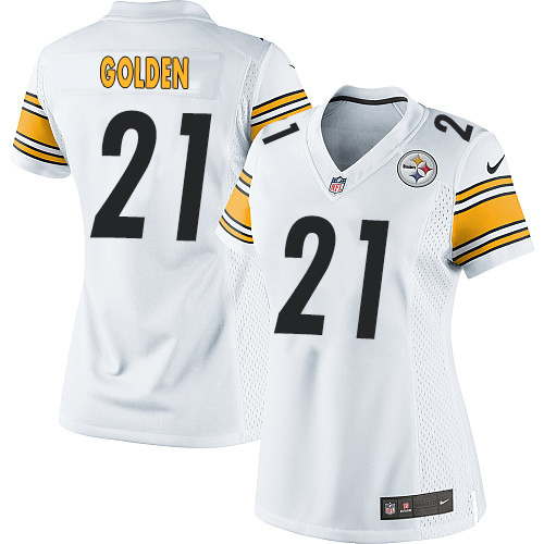 Women's Elite Robert Golden Nike Jersey White Road - #21 NFL Pittsburgh Steelers